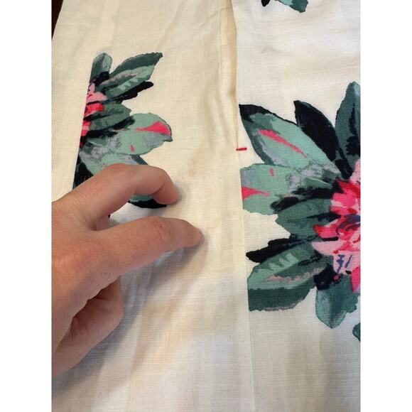 Joules Floral Linen Shift Dress Women 16 Beach Cruise Spring Easter Summer Stain - Picture 13 of 14
